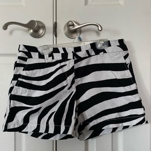 Ann Taylor LOFT zebra shorts; front & back pockets; size 2 original